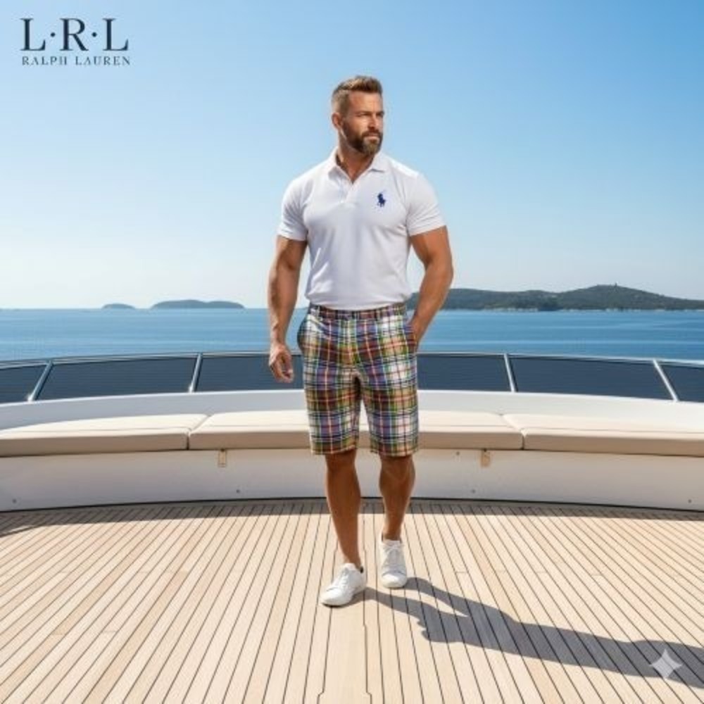 Lauren Active Madras Men's Shorts 16W Multicolor